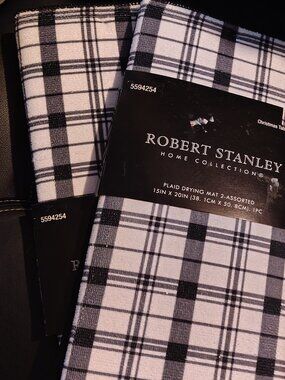 Robert Stanley Plaid Dish Drying Mat (2X)